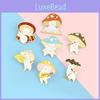 Adorable Cartoon Mushroom Band Guitar Design Brooch Unique Alloy Accessory For All