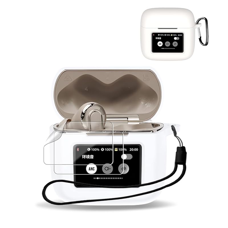

For JBL TOUR Pro 3 for case cover + 2 film [KONXISA] wireless earphones silicon material easy to wear Impact resistance waterproof dustproof Washable