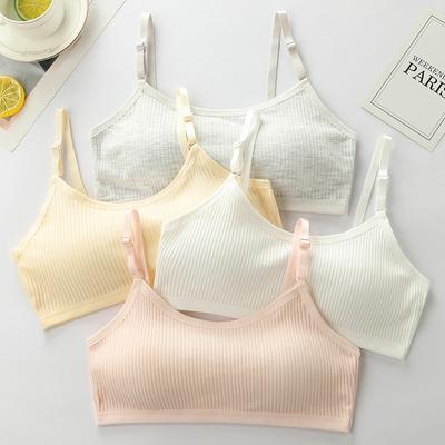 Wire-Free Cotton Developmental Training Vest for Puberty Big Girls Aged 9-12 Comfort Inner Undergarment for Junior High School Growing Kids