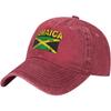 Jamaica Flag Distressed Baseball Cap Washed Cotton Adjustable Dad Hat Outdoor Sun Protection