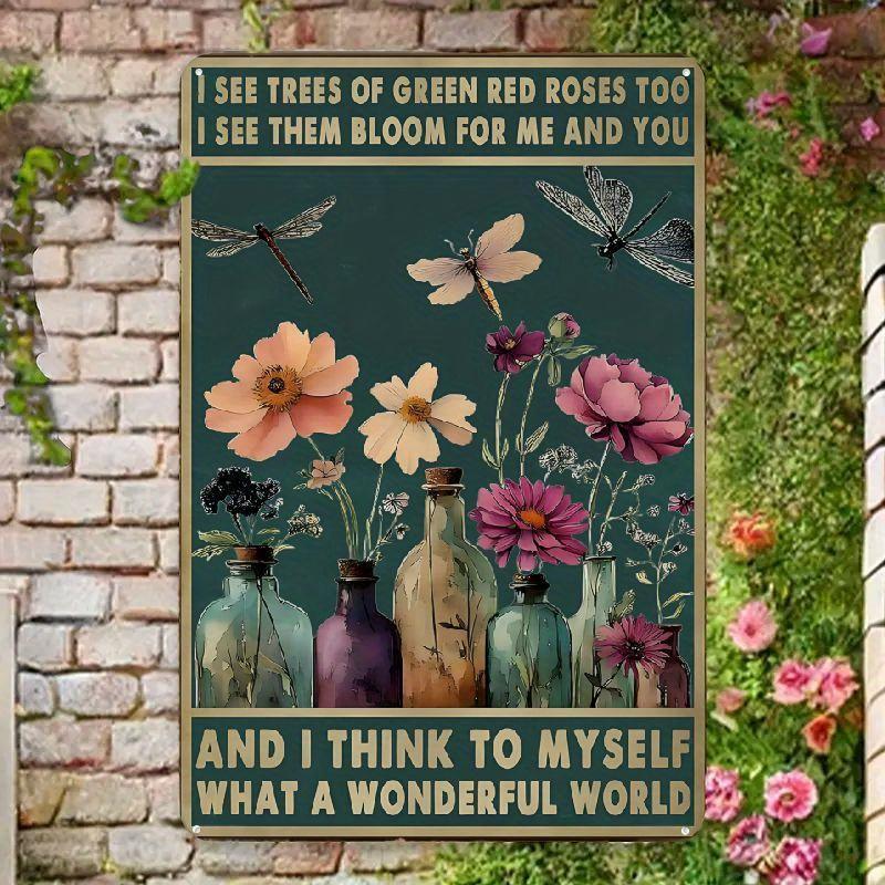 Vintage Metal Inspirational Quote Sign "When You Are Sad Or Upset" - Wall Hanging Decor, Rustic Style Plaque for Home, Cafe, Bar