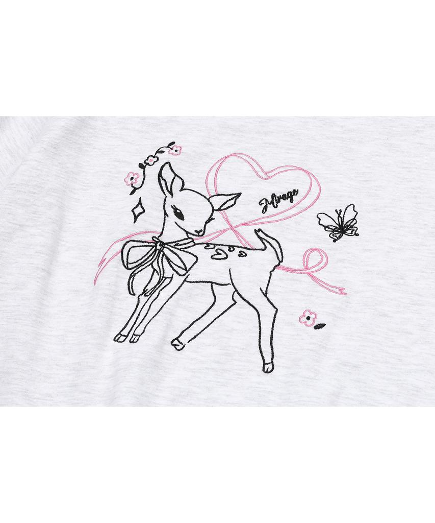 CPGN STUDIO Dear Bloom Crop Short Sleeve T-Shirt Melange White