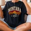 Vintage Montana USA T-Shirt | Retro Sunset Mountain Graphic Tee | Distressed Western State Pride Shirt | Classic Americana Style