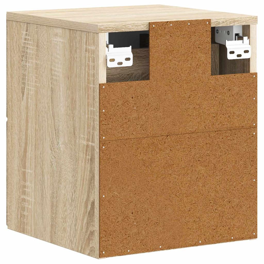 Wall Mounted Nightstand 2 Pcs Sonoma Oak 34.5 X 33 X 40 Cm