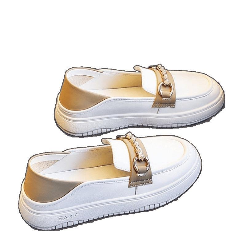 Fashion Little White Shoes Womens 2025 Summer New Soft-Soled Non-Slip Loafers Fashionable Versatile Casual Small Leather Shoes Women