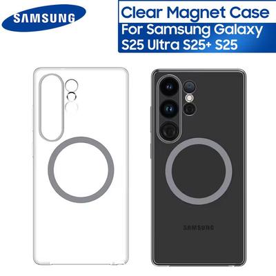 Original Samsung Galaxy S25 Ultra S25+ S25 Plus S25 Clear Magnetic Case with Magnet Compatible Qi2 Charger Protection Case Cover