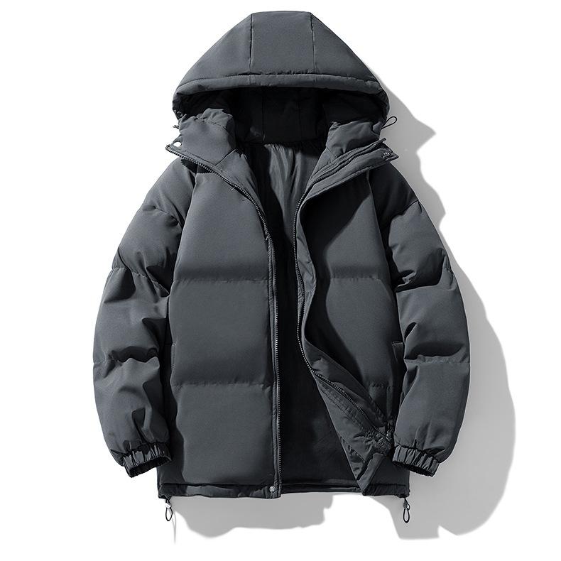 New Autumn and Winter Couple Clothes Men's Winter Jacket Korean Version of Hooded Plush Velvet Thickened Cotton Jacket