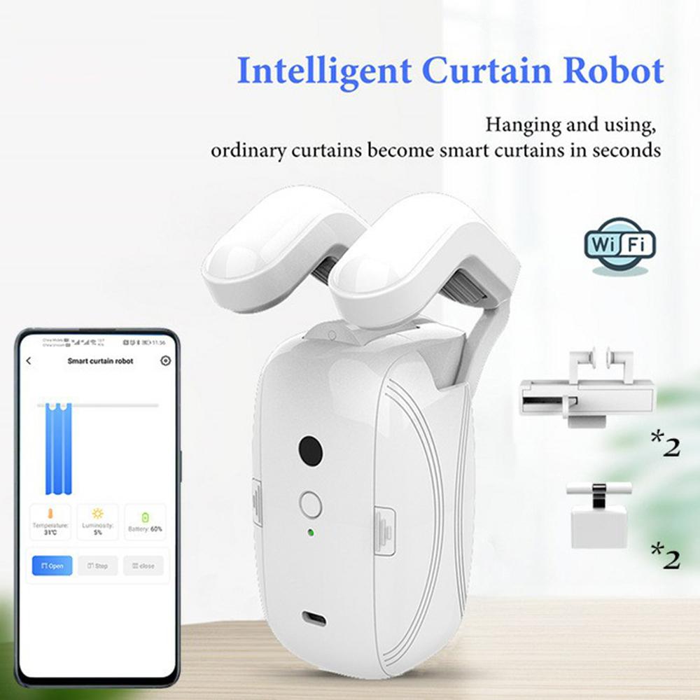 

LY-1678-1 Auto Curtain Opener WiFi App Control Smart Curtain Robot with Timer (Single Opening,Rod) Type A