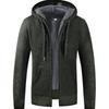 Herren S Einfarbig Langarm Kapuzen Fleece Strickjacke Pullover Für Teenager