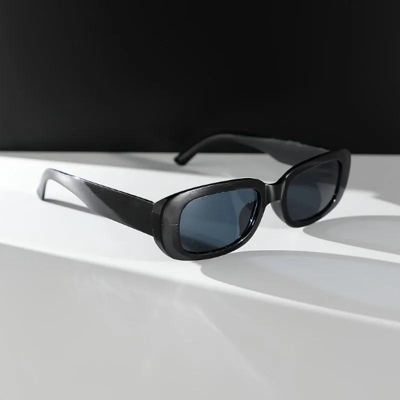 Stylish Black Rectangular Glasses for Women Glossy Durable Plastic Frame Fashion Eyewear for Casual Outfits
