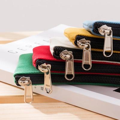Universal Canvas Coin Pouch Pure Color Zipper Coin Purse Portable Money Pocket Bag Women Men Coins Bag Small Storage Bag