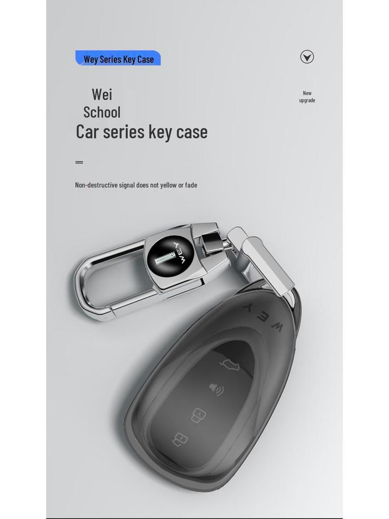 Modrý kryt klíče Blue Mountain pro modely Great Wall Wey Mocha a Latte 2023 - Taška na klíč od vozu s novou energií a přezka