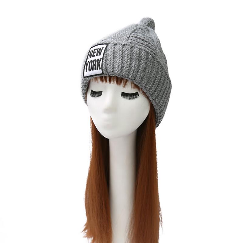 

Zhenyueqi Женская зимняя вязаная шапка с нашивкой NEWYORK Adjustable
