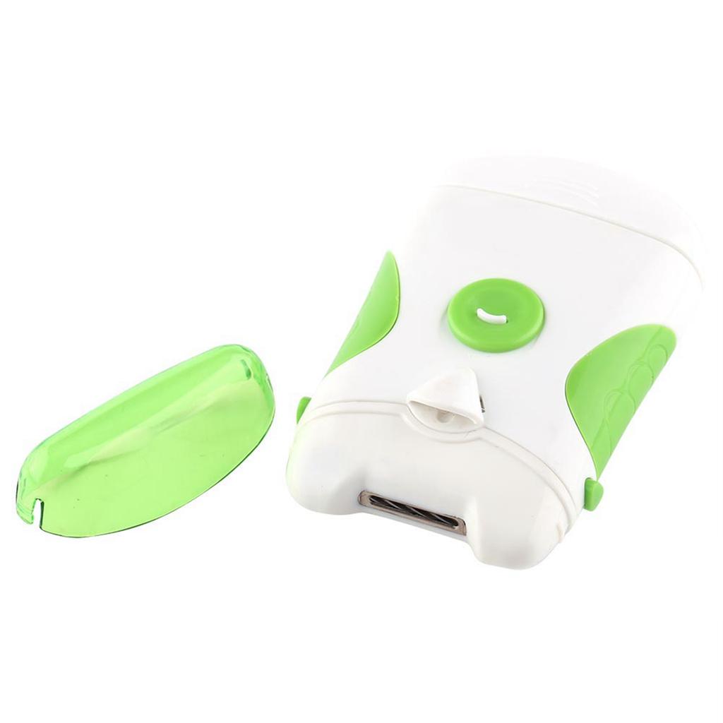 Electric Nail Clipper, 2 in 1 Safe Nail Clipper with Light, Quick   Care Nail File, Easy Cleaning, White and Green Mix, 10 x 6 x 2 cm, Battery