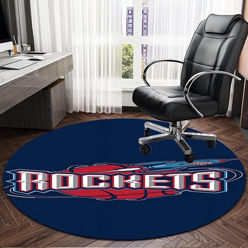 Rockets Basketball Team Round Rug for Livingroom,Bedroom, Palyroom, Chair Rug, Area rug, Circle Carpet, Large Size Fan Christmas gift