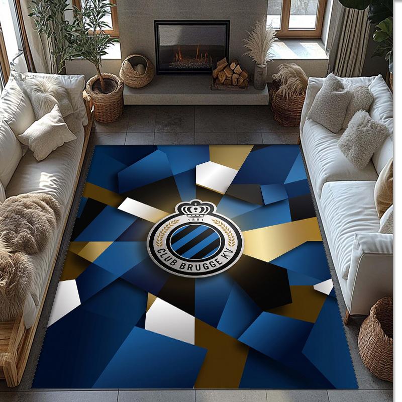 Club Brugge FC Soccer Football Pattern Soft Area Rug Non Slip Indoor Floor Carpet Sports Decor Mat for Bedroom