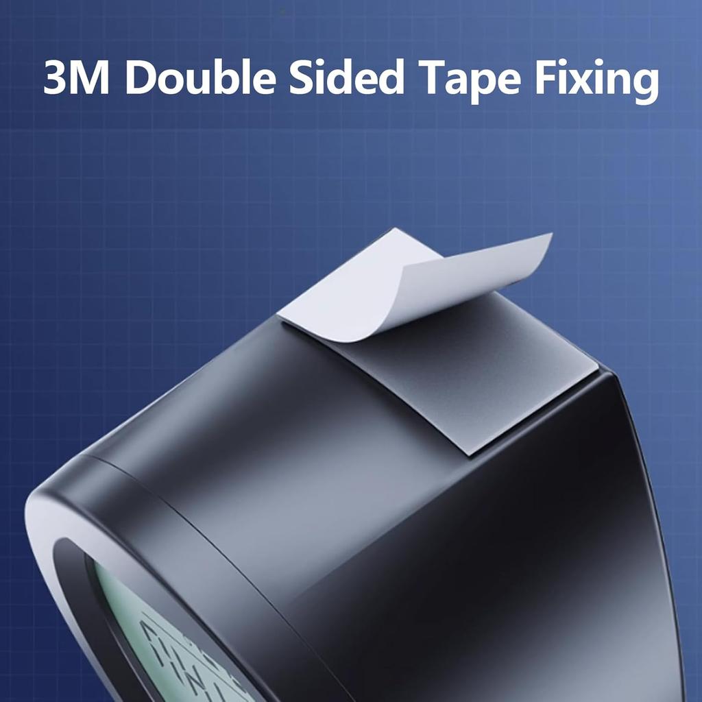 Gece Otomatik Arkadan Aydınlatmalı, Fahrenheit Sıcaklık, 12/24 Saat Formatlı Zaman, Takvimli Araç Gösterge Paneli Saati, Kamyon Ofis Ev ve Dış Mekan İçin