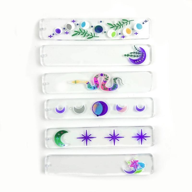 DIY Lesezeichen Harzform Mondphasen Lesezeichen Silikonform Rechteckige Epoxid-Gießform für Schmuckherstellung DIY Bastelarbeiten