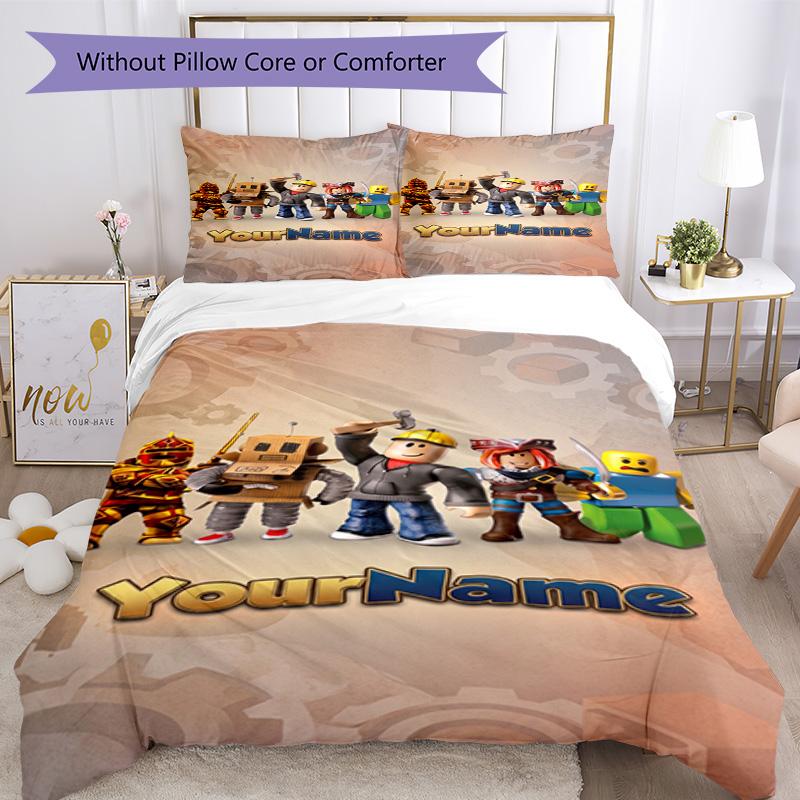 Roblox 324 Customize Your Name Bedding Set Breathable Duvet Cover with Pillowcases Home Decoration Birthday Gift