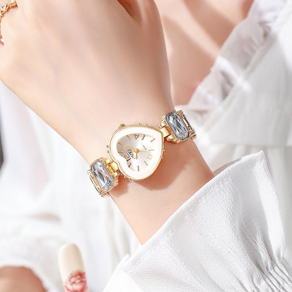 Adjustable Bracelet Rhinestone Bracelet Watch Colorful Crystal Chain Wristwatch Girl
