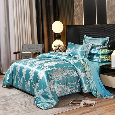 Satin-Jacquard im europäischen Stil (vierteiliges Set, dreiteiliges Set) Bettbezug, Bettlaken, Kissenbezug, Einzelbett, Doppelbett Bettwäsche