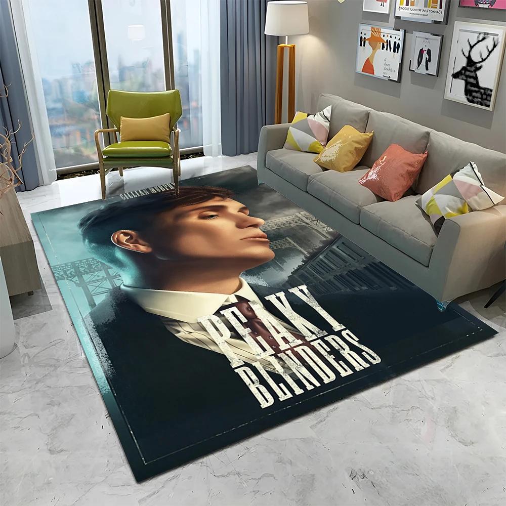 HD Tommy Shelby 3D P-Peaky Blinders Carpet Rug for Home Living Room Bedroom Sofa Doormat Decor,kids Area Rug Non-slip Floor Mat