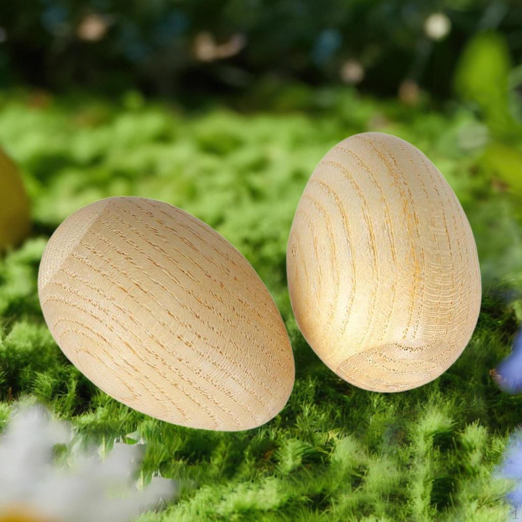 2 Pcs Wooden Egg Shaker Hand Instrument Compact Musical Toy Grinded