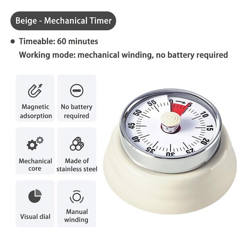 60 Minute Visual Timer Kitchen Classroom Desk Magnetic Clock Kids Pomodoro Study Timer Clock Visual Countdown Timers