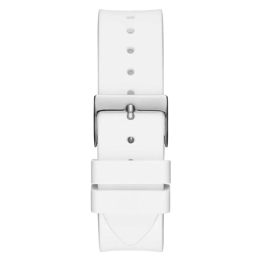 Guess Orologio da Donna al Quarzo Bianco a Tre Lancette con Cinturino in Silicone - GW0118L3