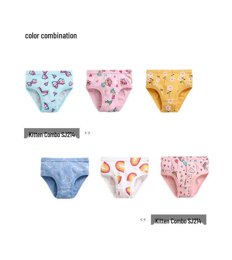 Europäische & Amerikanische 100% Baumwolle Feuchtigkeitstransportierend Atmungsaktiv Mädchen Unterwäsche Slips