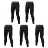 Almalls 5-Pack Men's Sports Tights - 9/10 Length, Stretchable, UV Protection, Sweat-Wicking,