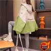 ZOSOUL Color-Block Fleece-Lined Hooded Utility Jacket