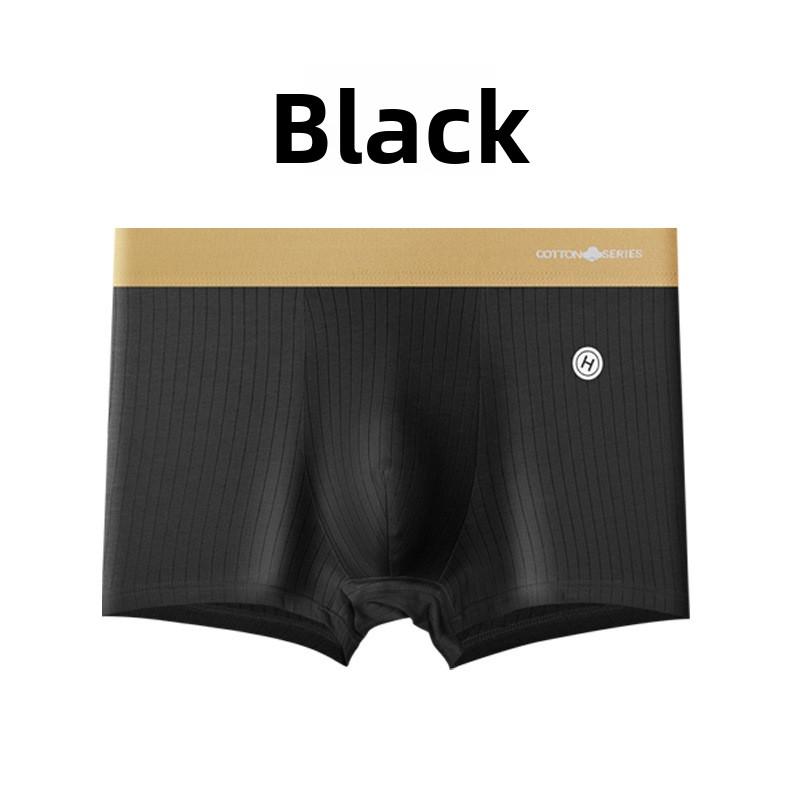 New Men s Spring and Summer Fashionable Pure Cotton Antibacterial Briefs L чёрный