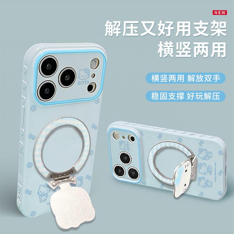 Applicable to Apple 11promax mobile phone case 11 bracket bracelet iphone11 cute flower cat 11 large window