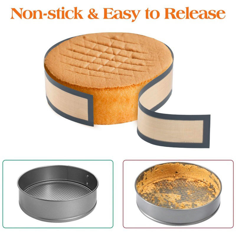 Silicone Baking Pad Suitable for Springform Flat Bottom, Preventing Cake From Sticking To The Bottom and Sides, Easy To Clean
