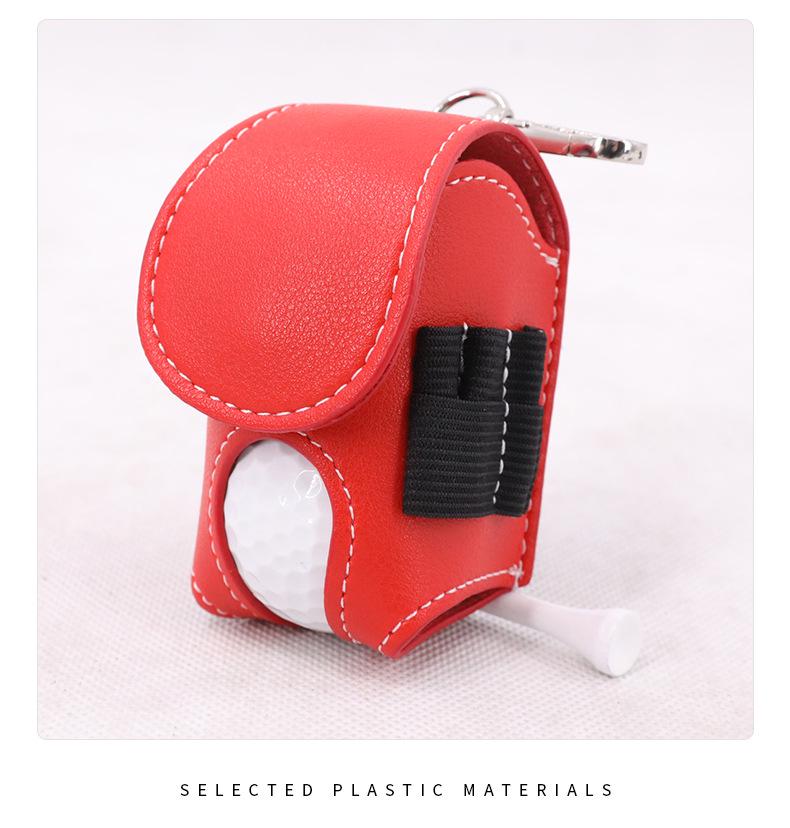 In-Stock Waist-Mounted Leather Golf Ball Bag - Compact PU Leather Design