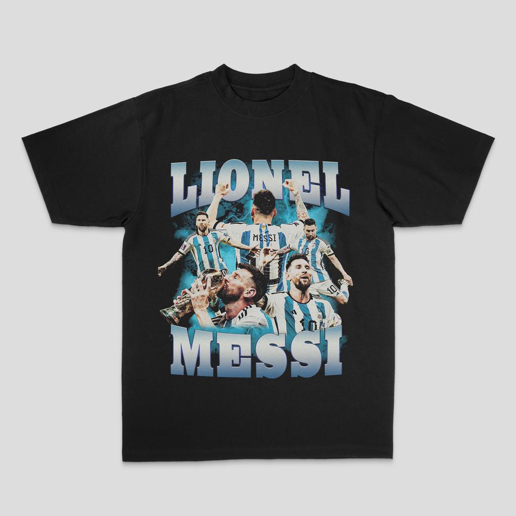 American Men's Messi Argentina American Retro Heavy Short-sleeved Street Print Summer New Men's and Women's Streetwear