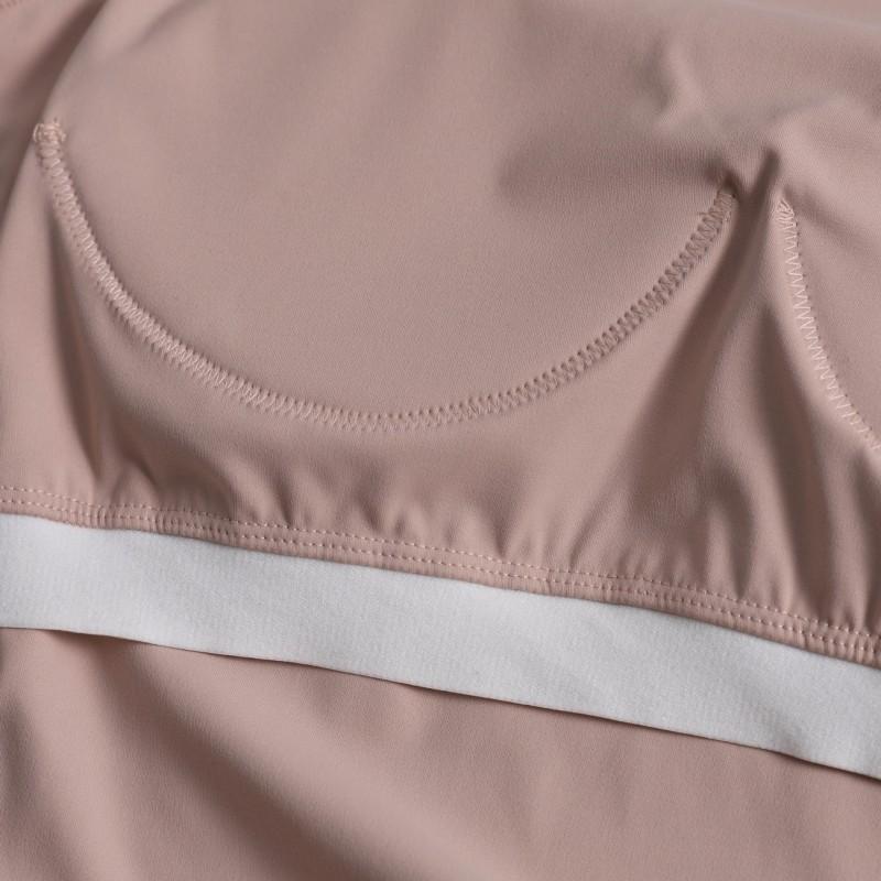 Womens Long Sleeve Yoga Top With Built-in Bra Slim Fit Running Gym Pilates Cycling