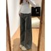 Wide-leg Denim Overalls Women's Spring and Autumn New High-waisted Loose and Thin Versatile Casual Straight Jeans