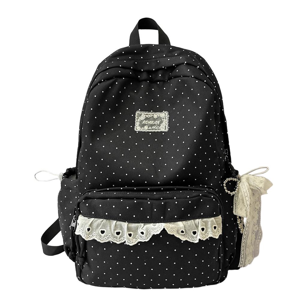 Schoolbag Korean Ins College Wind Polka Dot Premium Sense School Bag Niche Student Cute Backpack Junior High School New Backpack