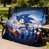 1pc Sonic, Speed Outdoor Personalized Flannel Blanket, Soft, Lightweight Personalized Flannel Blanket, Digital Printing,