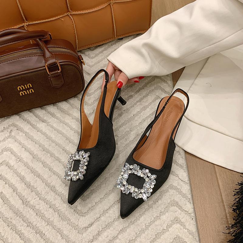 Pointy Single-shoe Women New Spring Stiletto Sandals French with Skirt Temperament Pink High Heels Dress Shoes High Heel Pumps