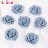 3/5Pcs 3.5/4.5/5/7/7.5CM Denim Artificial Blue Fabric Camellia Flower for Wedding Decor Women Handmade Cloth Corsage Accessory