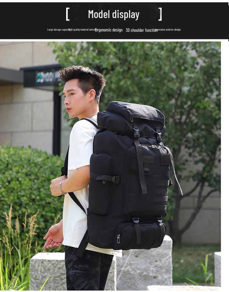 Outdoor 80L Waterproof Camouflage Hiking Backpack - Large Capacity for Travel, Camping, and Sports