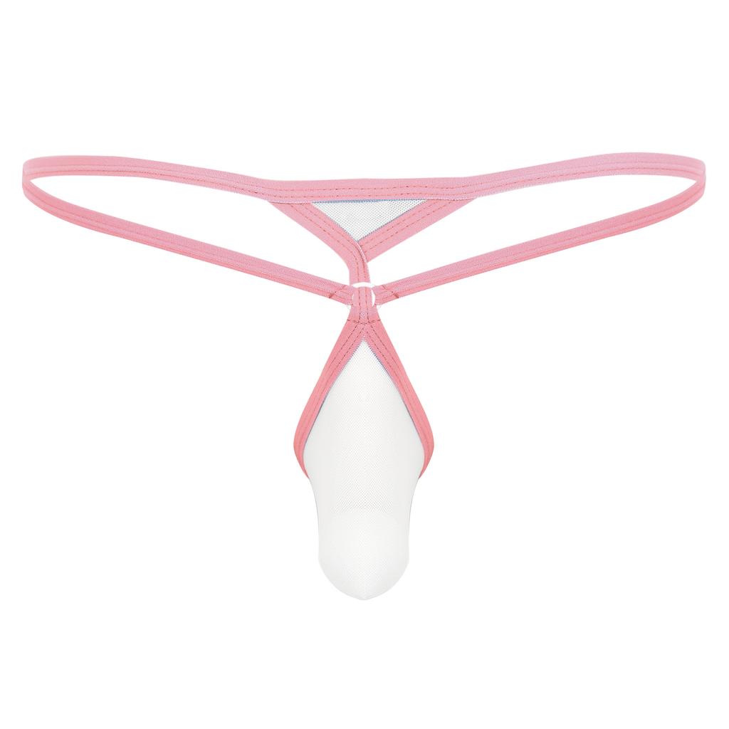 Pánské průsvitné tanga, síťované pouzdro s výčnělkem a T-back, oblečení do nočního klubu