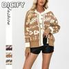 DICFY Women's Vintage Casual Autumn Winter Long Sleeve Jackets & Coats