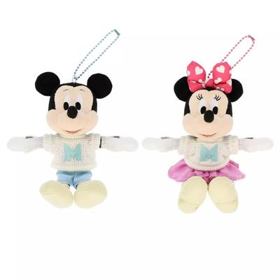 Disney Mickey and Minnie Plush Badge 2 Set Japan NEW Disney Store