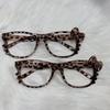 Leopard Print Eyeglass Frame Bow Accessories Cute Beauty Cartoon Anime Y2K Vintage Eyeglass Frame Toys for Girls Gifts