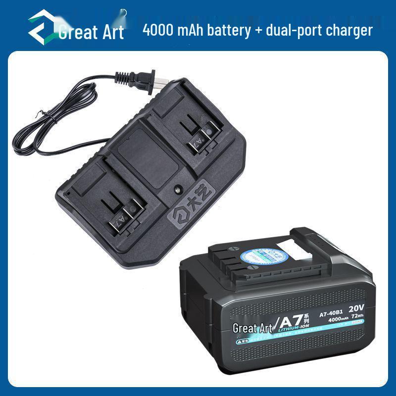 Universal Charger for Electric Tools with Dual Port: Fits Lithium Battery Angle Grinder, One-Handed Saw, and Hammer