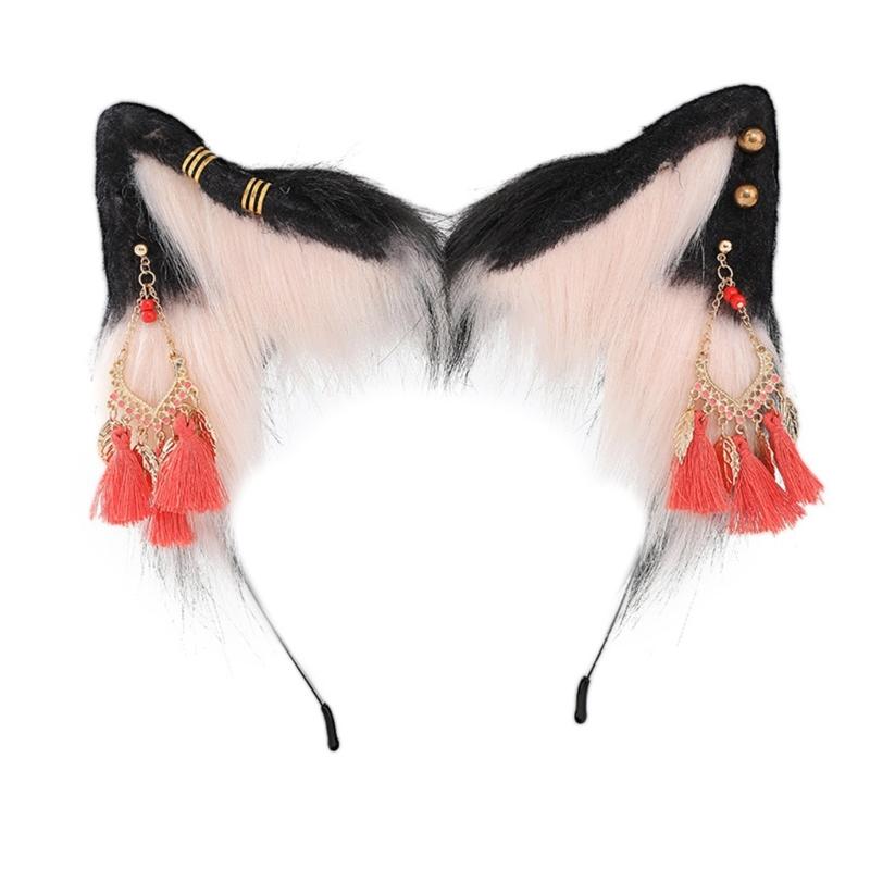 Sexy Foxes Bunny Ear Headband Lolita Cosplay Beast Ears Hair Hoop Anime Cosplay Props Furry Masquerade Party Costume Hairband